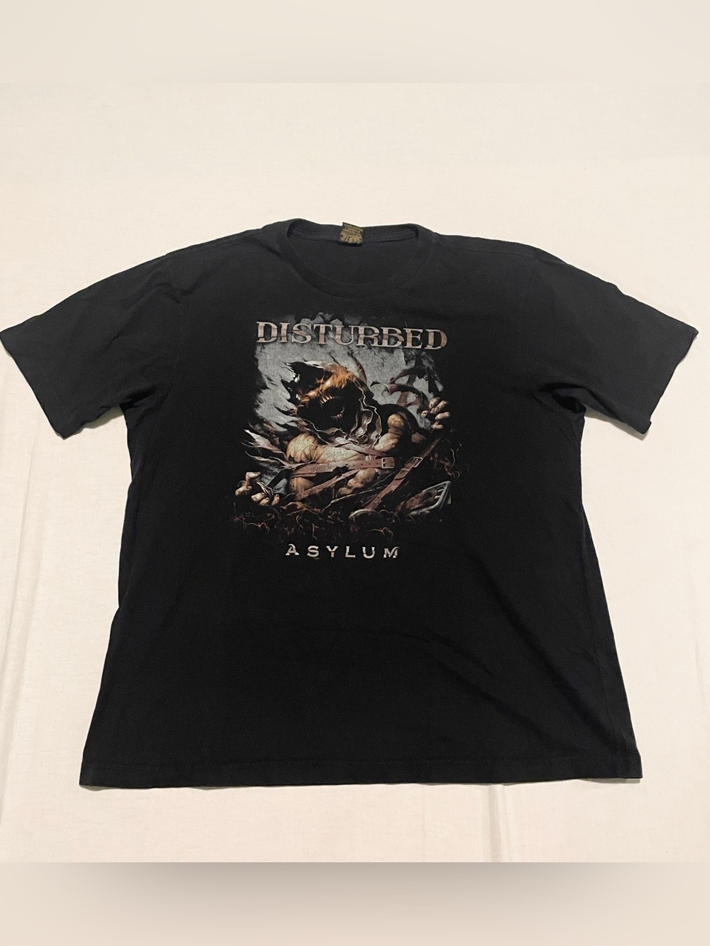 Disturbed Asylum Band Tee Black Graphic T-Shirt XL/GG Consulado Do Rock